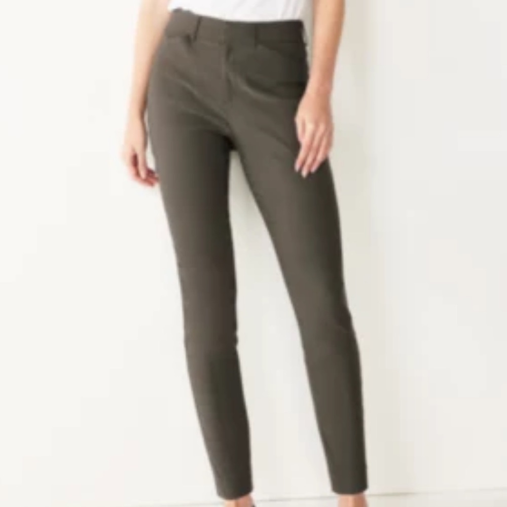 Nine West Slim Ankle High Rise Gray Pants